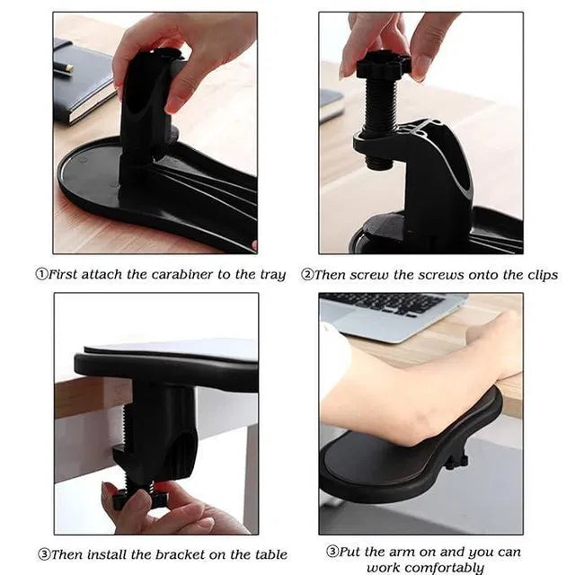 Adjustable Desk Arm/Wrist Rest Pad – Ergonomic Arm Support for Keyboard & Mouse