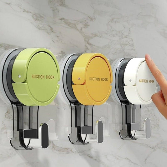 Multi-Purpose Suction Hook Wall Mount | No Drill Strong Vacuum Hooks for Bathroom & Kitchen (Reusable)