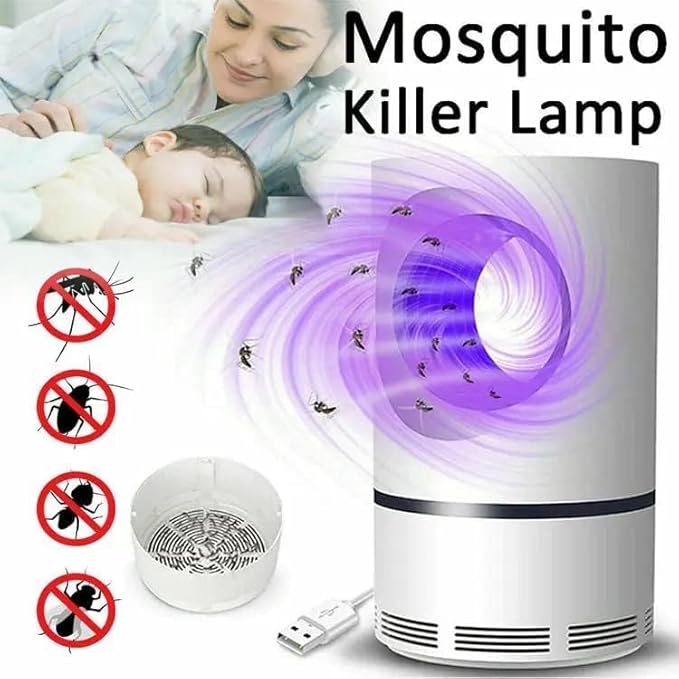 USB Mosquito Killer Lamp with UV Light & Suction Fan | Portable Silent Insect Trap for Home, Bedroom & Office