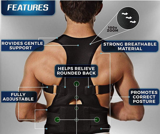 Adjustable Posture Corrector Belt for Men & Women | Back & Shoulder Support Brace for Daily Use