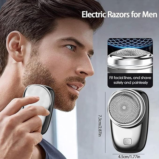 Rechargeable mini electric shaver with precision floating blade for convenient daily grooming and travel