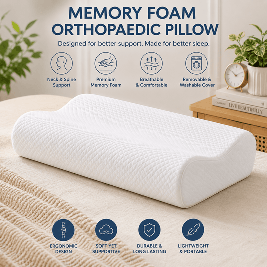 Memory Foam Solid Orthopedic Pillow for Neck & Shoulder Support - Needify