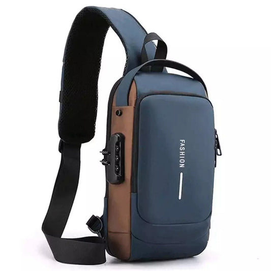 Anti-theft sling bag with USB charging port and combination lock - Needify