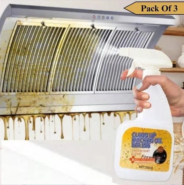 Kitchen Oil & Grease Stain Cleaner Spray 250ml | Multipurpose Degreaser for Stove, Tiles & Chimney